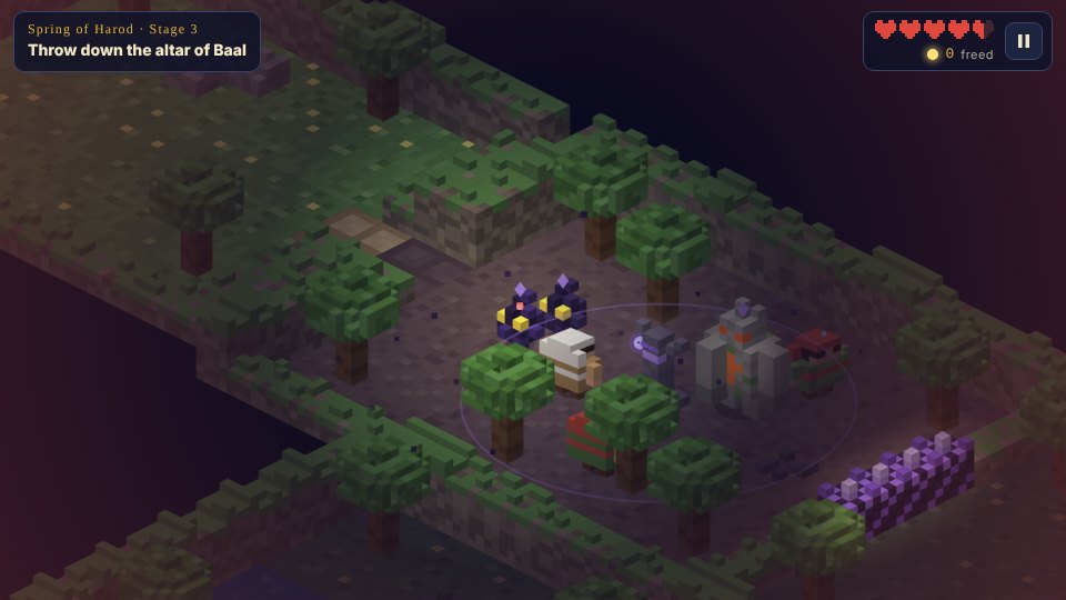 Gideon's town among the terebinth trees, with Baal's altar in the grove