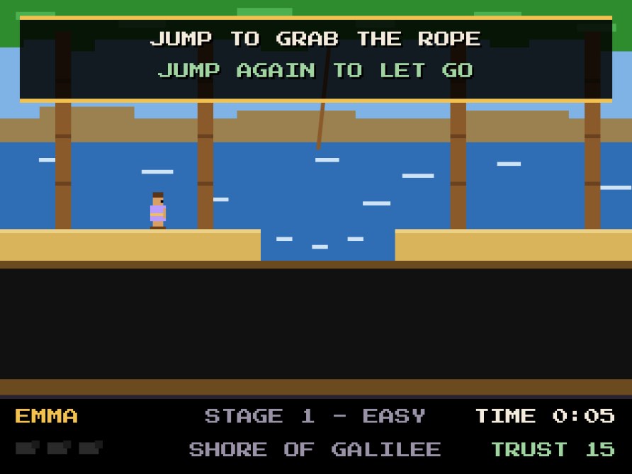 Follow Me gameplay on the shore of Galilee